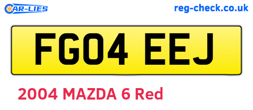 FG04EEJ are the vehicle registration plates.