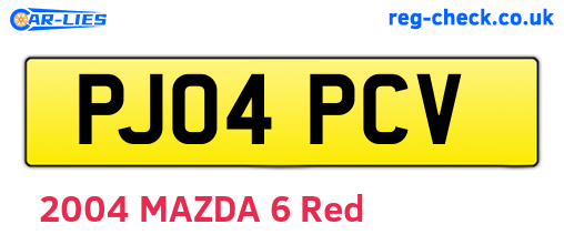 PJ04PCV are the vehicle registration plates.