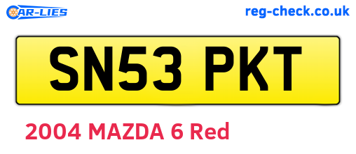 SN53PKT are the vehicle registration plates.