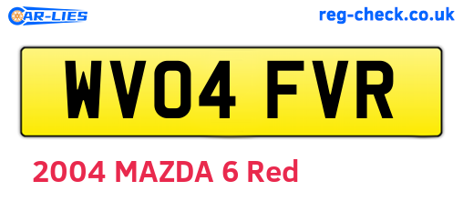 WV04FVR are the vehicle registration plates.