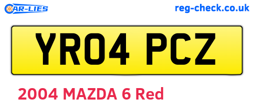 YR04PCZ are the vehicle registration plates.