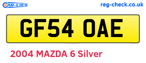 GF54OAE are the vehicle registration plates.