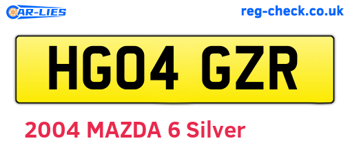 HG04GZR are the vehicle registration plates.