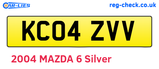 KC04ZVV are the vehicle registration plates.
