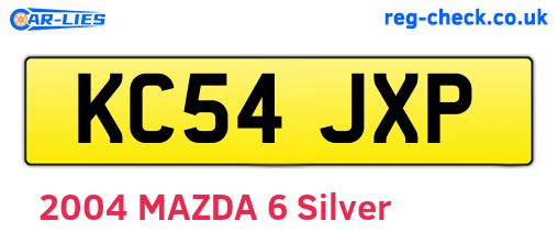 KC54JXP are the vehicle registration plates.