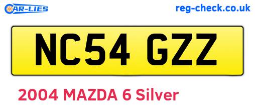 NC54GZZ are the vehicle registration plates.