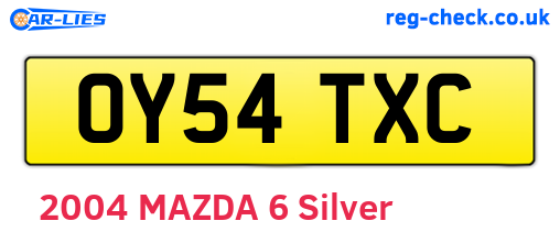 OY54TXC are the vehicle registration plates.