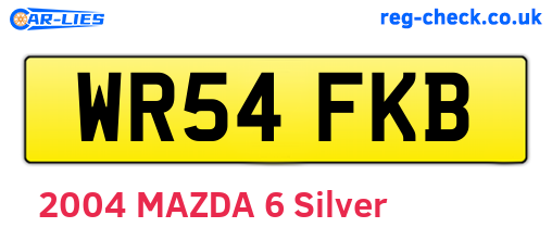 WR54FKB are the vehicle registration plates.