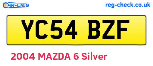 YC54BZF are the vehicle registration plates.
