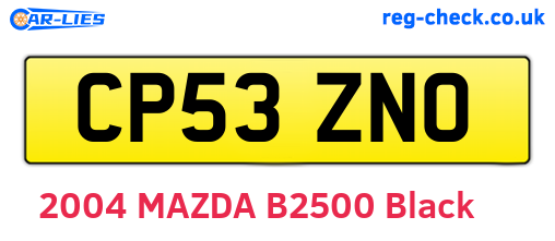 CP53ZNO are the vehicle registration plates.