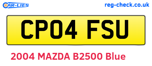CP04FSU are the vehicle registration plates.
