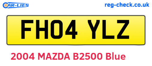FH04YLZ are the vehicle registration plates.