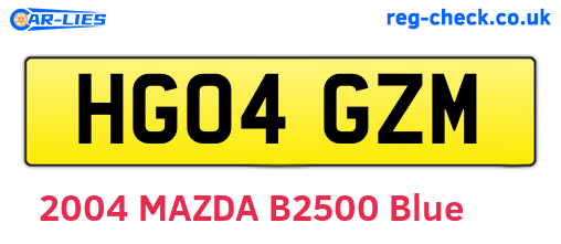 HG04GZM are the vehicle registration plates.