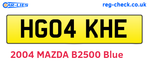 HG04KHE are the vehicle registration plates.