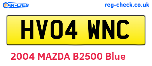 HV04WNC are the vehicle registration plates.