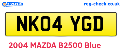 NK04YGD are the vehicle registration plates.