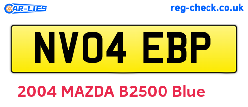 NV04EBP are the vehicle registration plates.