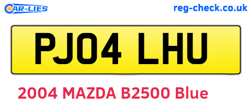 PJ04LHU are the vehicle registration plates.