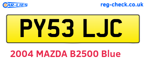 PY53LJC are the vehicle registration plates.