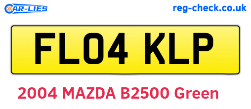 FL04KLP are the vehicle registration plates.
