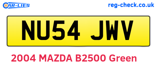 NU54JWV are the vehicle registration plates.