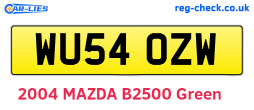 WU54OZW are the vehicle registration plates.