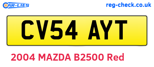 CV54AYT are the vehicle registration plates.