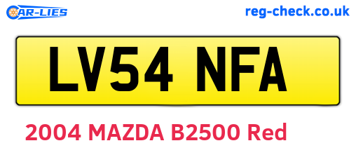 LV54NFA are the vehicle registration plates.