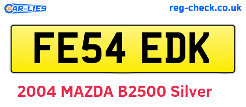 FE54EDK are the vehicle registration plates.