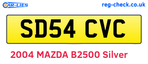 SD54CVC are the vehicle registration plates.