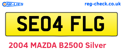 SE04FLG are the vehicle registration plates.