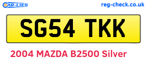 SG54TKK are the vehicle registration plates.