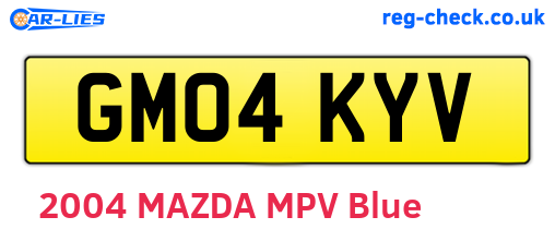 GM04KYV are the vehicle registration plates.