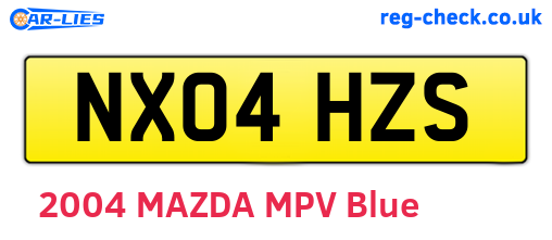 NX04HZS are the vehicle registration plates.