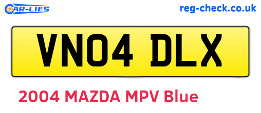 VN04DLX are the vehicle registration plates.