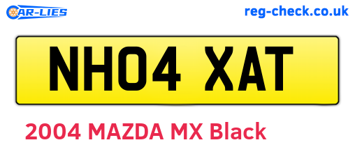 NH04XAT are the vehicle registration plates.