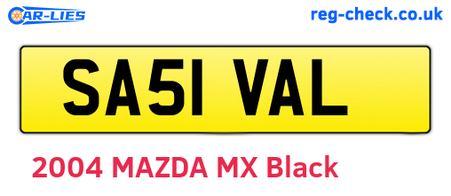 SA51VAL are the vehicle registration plates.