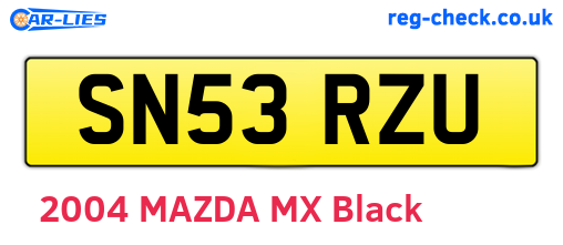 SN53RZU are the vehicle registration plates.