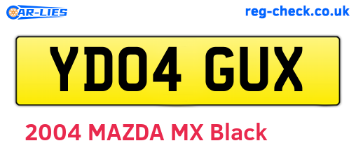 YD04GUX are the vehicle registration plates.