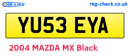 YU53EYA are the vehicle registration plates.