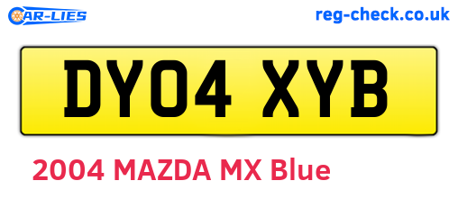 DY04XYB are the vehicle registration plates.