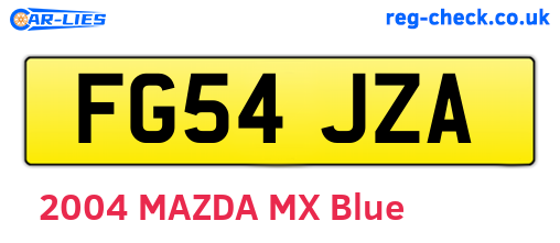FG54JZA are the vehicle registration plates.