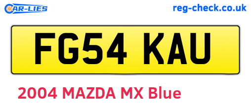 FG54KAU are the vehicle registration plates.