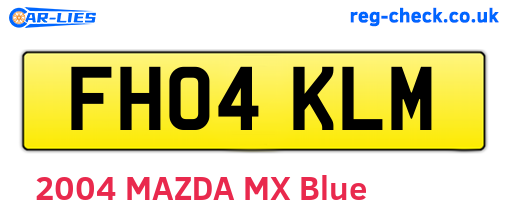 FH04KLM are the vehicle registration plates.