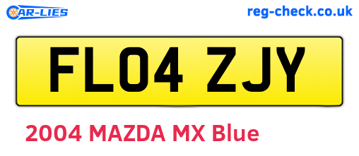 FL04ZJY are the vehicle registration plates.