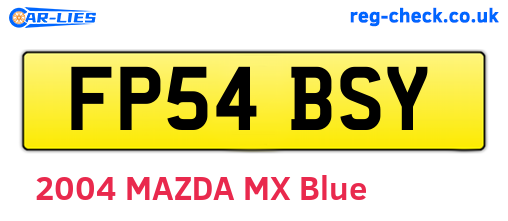 FP54BSY are the vehicle registration plates.