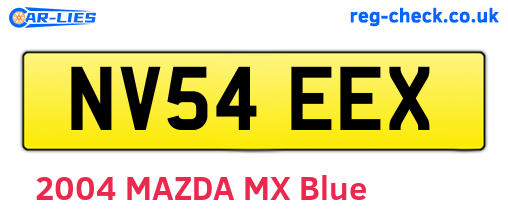 NV54EEX are the vehicle registration plates.