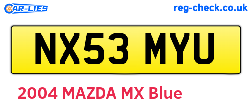 NX53MYU are the vehicle registration plates.