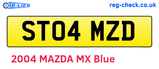 ST04MZD are the vehicle registration plates.
