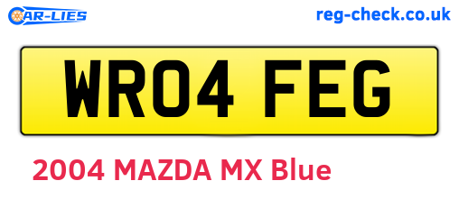 WR04FEG are the vehicle registration plates.